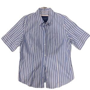 American Eagle Striped Button Shirt - Short Sleeve